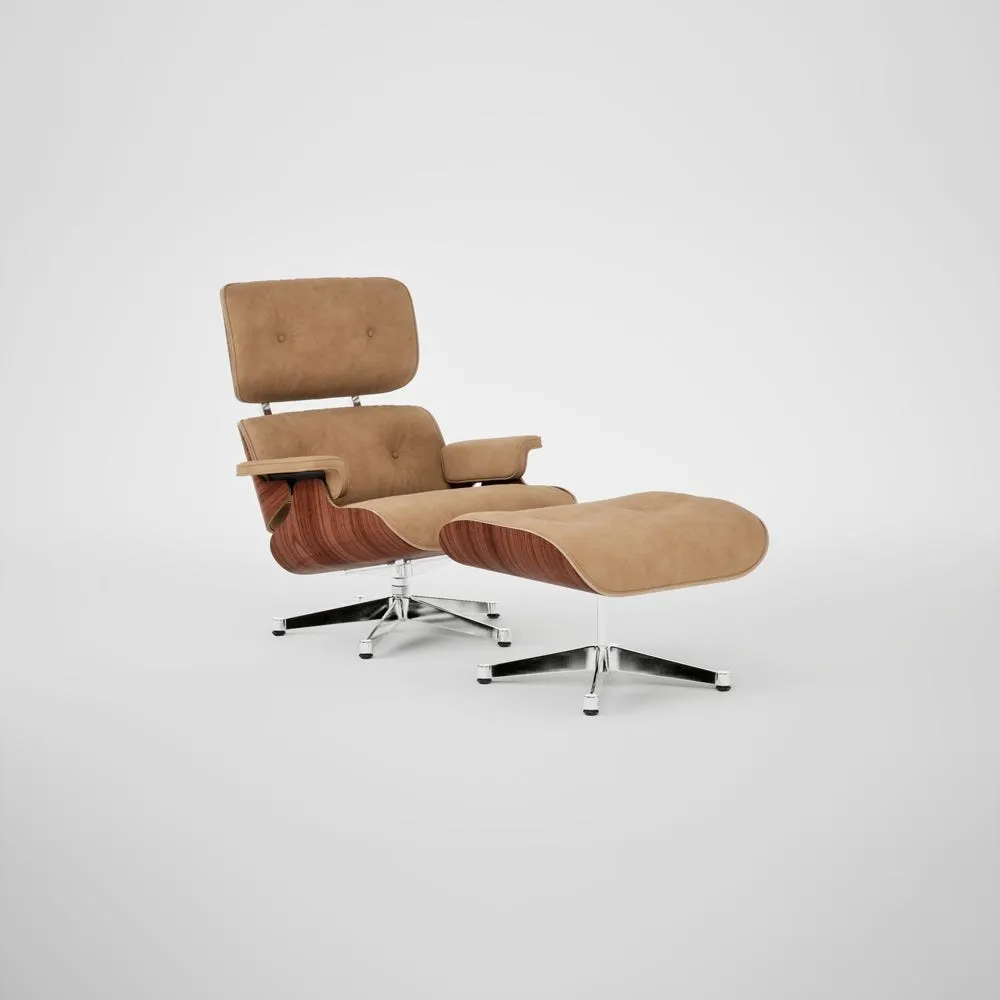 Vitra Eames Lounge Chair & Ottoman Santos Palisander Contemporary L60 01 Caramel Polished Base 04 1