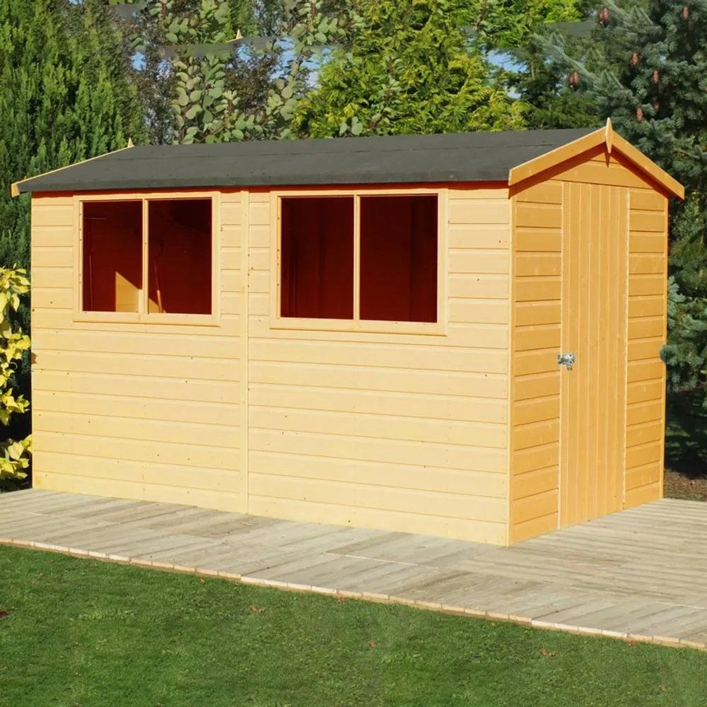 Shires Lewis Handmade Garden Shed Approx 10 x 6 Feet in Brown 3