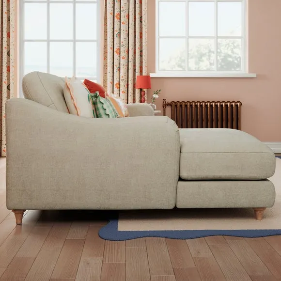 Hattie Tonal Plush Chenille Corner Chaise Sofa 3