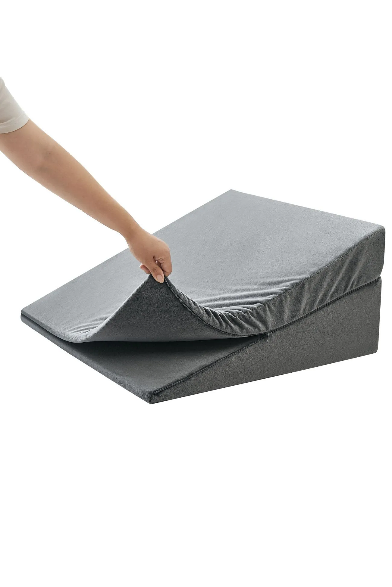 Ezysleep Dual Layer Adjustable Memory Foam Wedge Pillow in Grey 3