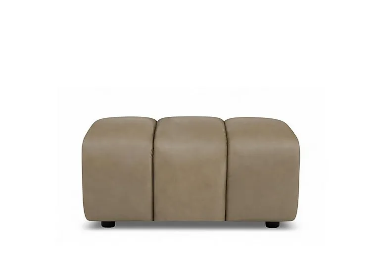 Rhianna Large Leather Footstool - Montana Barley