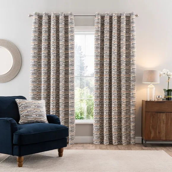 Matrix Boucle Eyelet Curtains 2