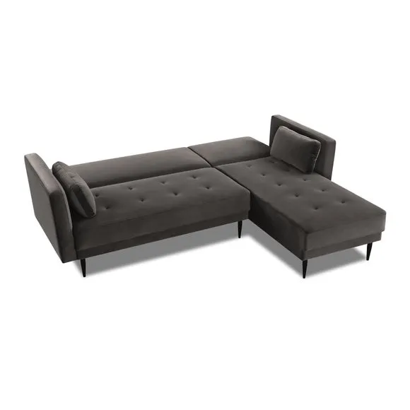 Selma Velvet Corner Double Sofa Bed 6