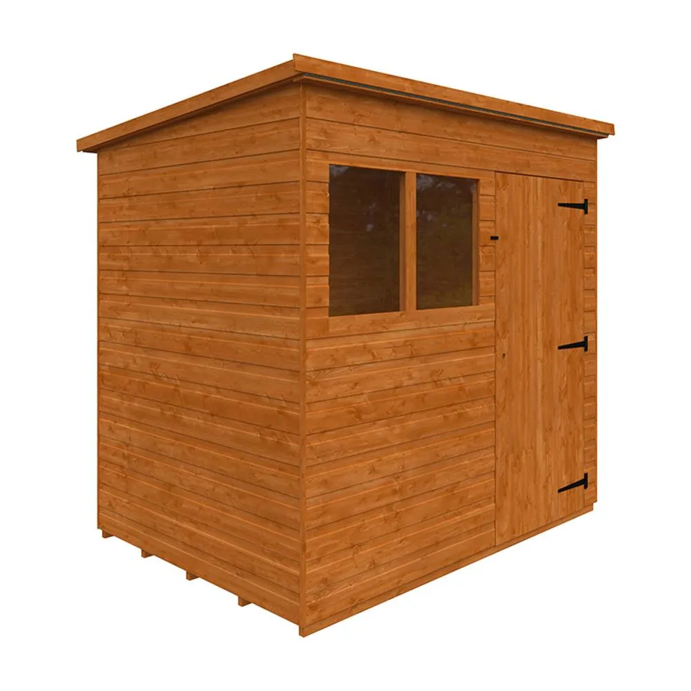 Buttercup Farm 7 x 5 Feet Super Pent 12mm Shed - Solid Wood/Softwood/Pine in Burnt Orange