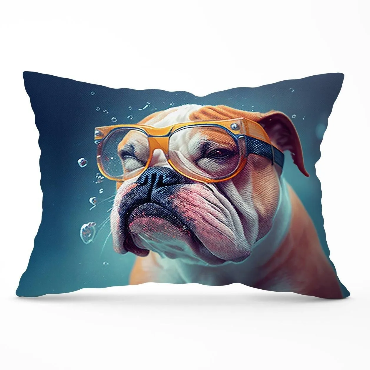 Warren Reed - Designer Bulldog Splashart Cushions in Brown