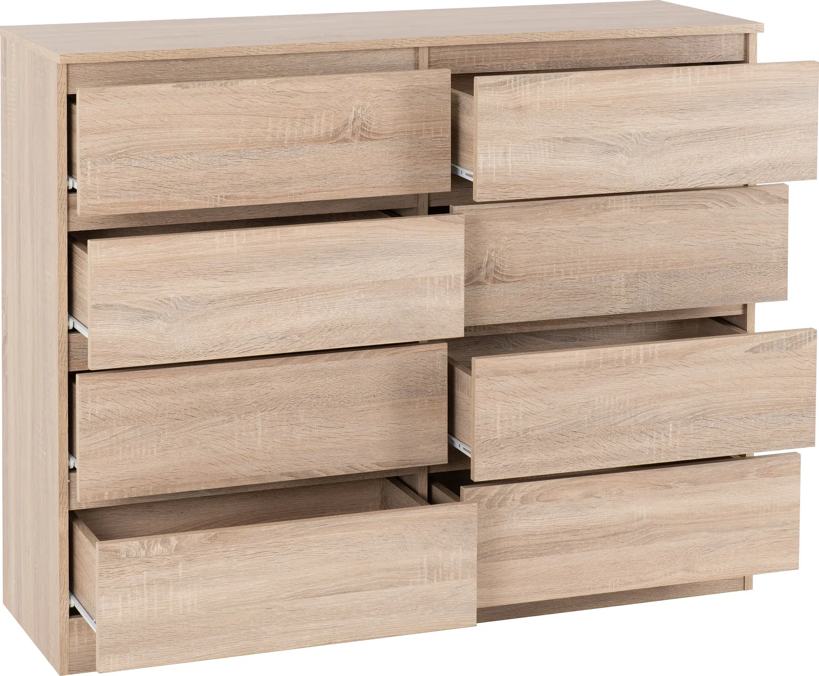 Seconique Malvern 8 Drawer Chest in Light Oak 4