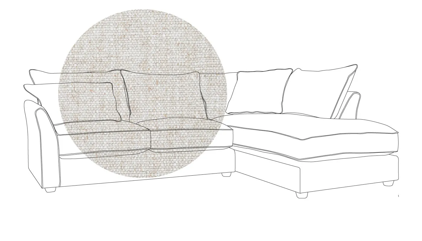 Heal's Tailor Right Hand Facing Corner Sofa Broad Weave Tin Natural Feet