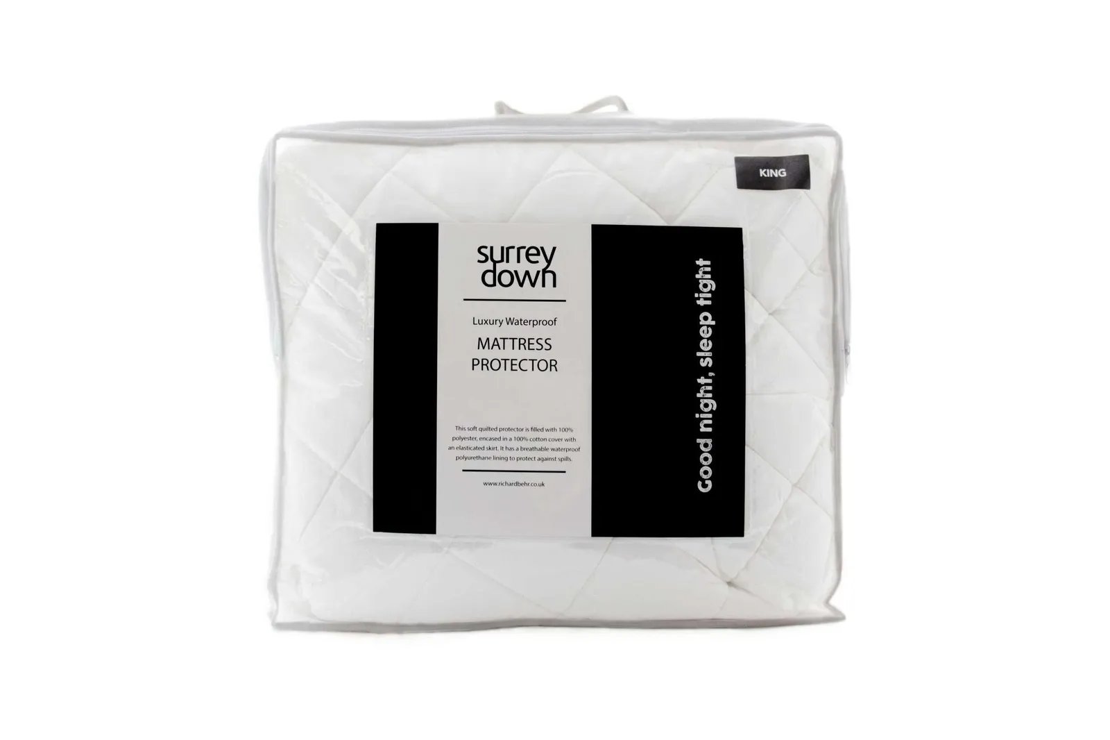 surrey down Luxury Quilted Waterproof Mattress Protector in White