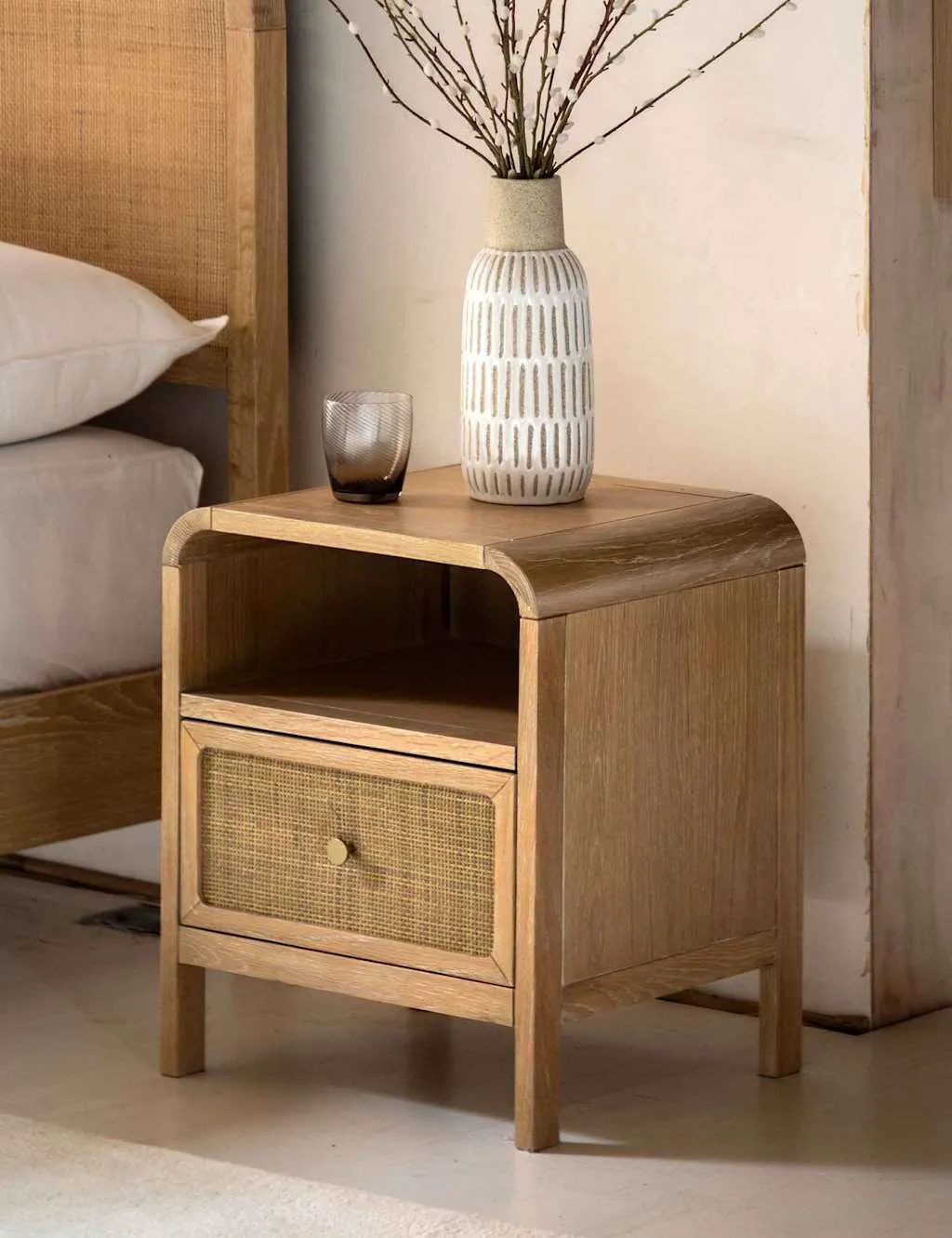 Gallery Direct Bibury 1 Drawer Bedside Table Natural