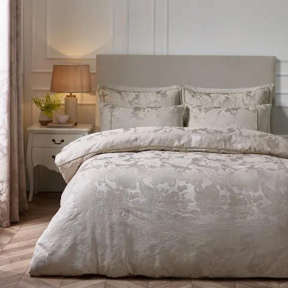 Catherine Lansfield Opulent Jacquard Duvet Cover & Pillowcase Set