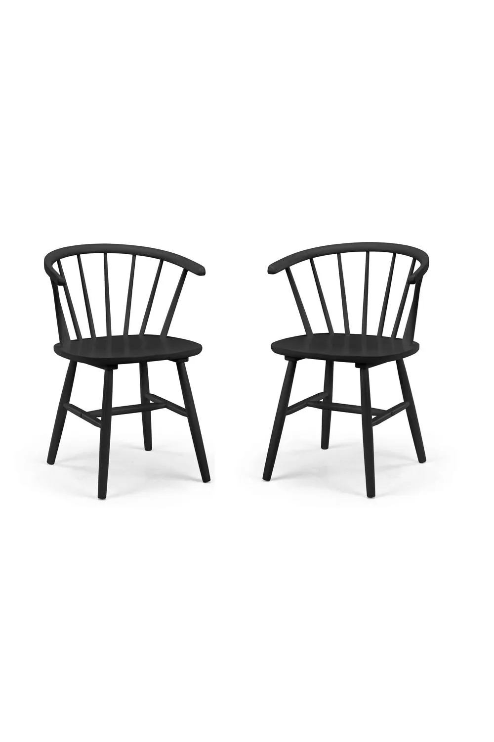 Julian Bowen Modena Curved Spindle Back Dining Chair (Set of 2) in Black 2