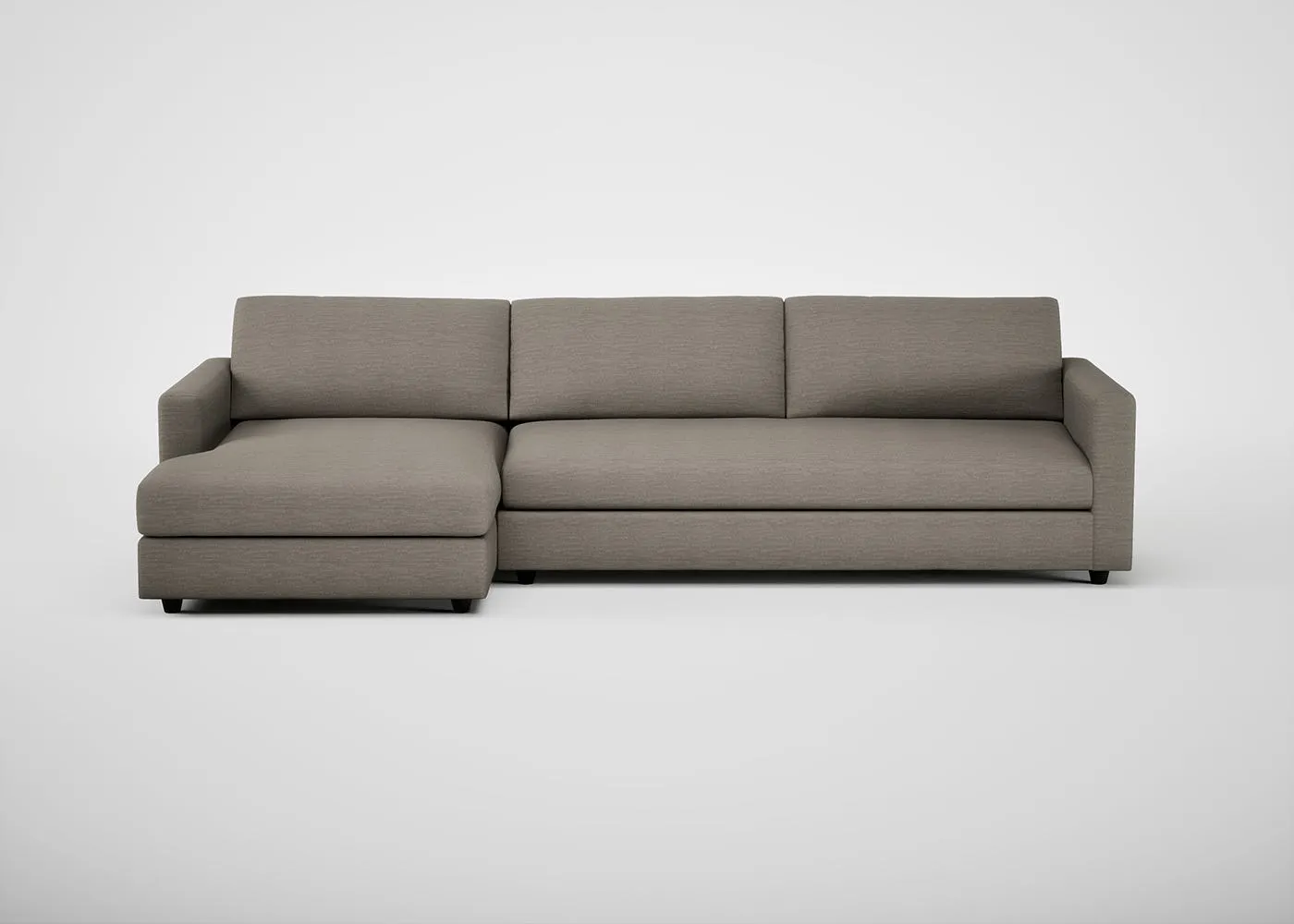 Heal's Nimbus 4 Seater Left Hand Corner Chaise Broad Weave Pebble Black Feet 1