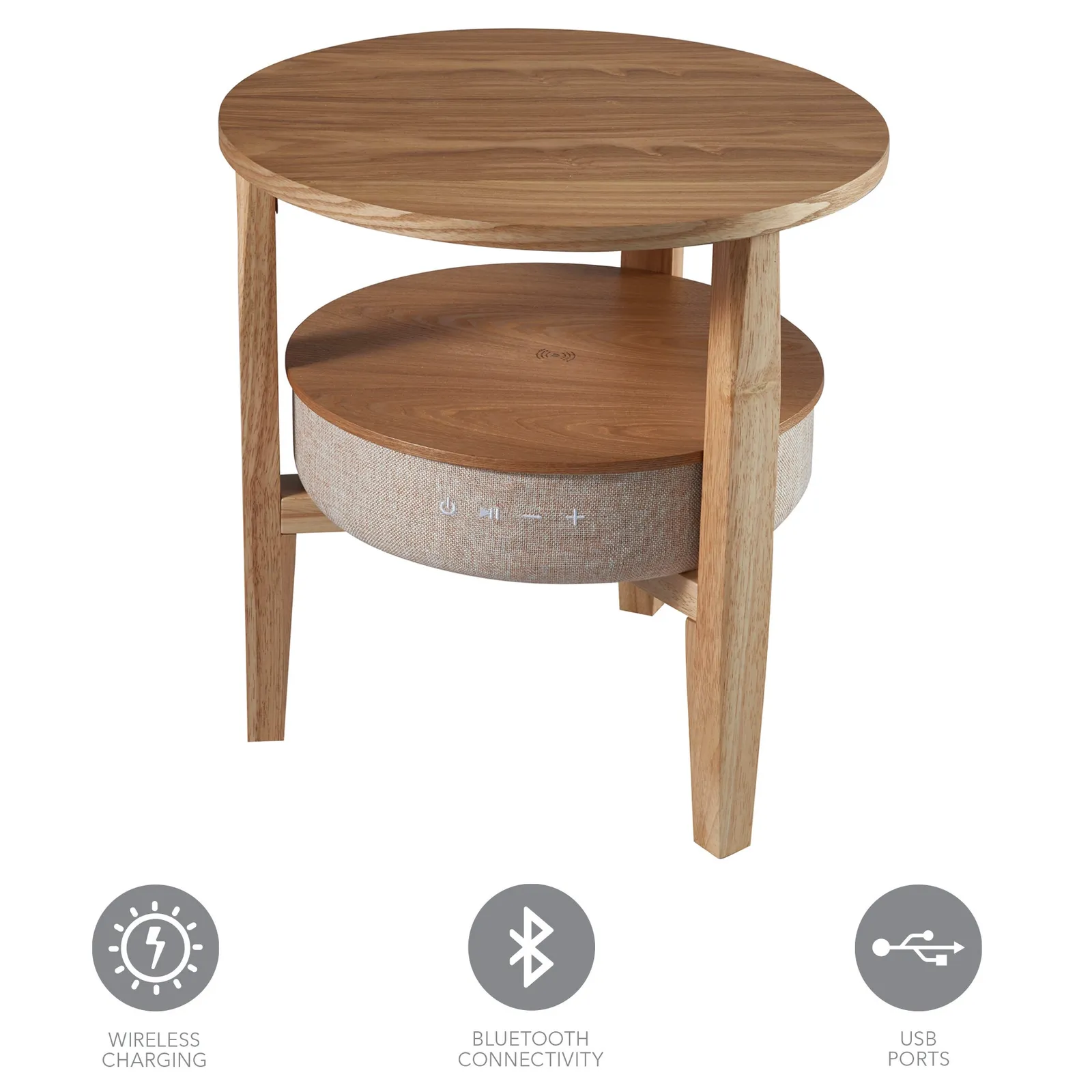 Kobe Smart Side Table Brown and Grey