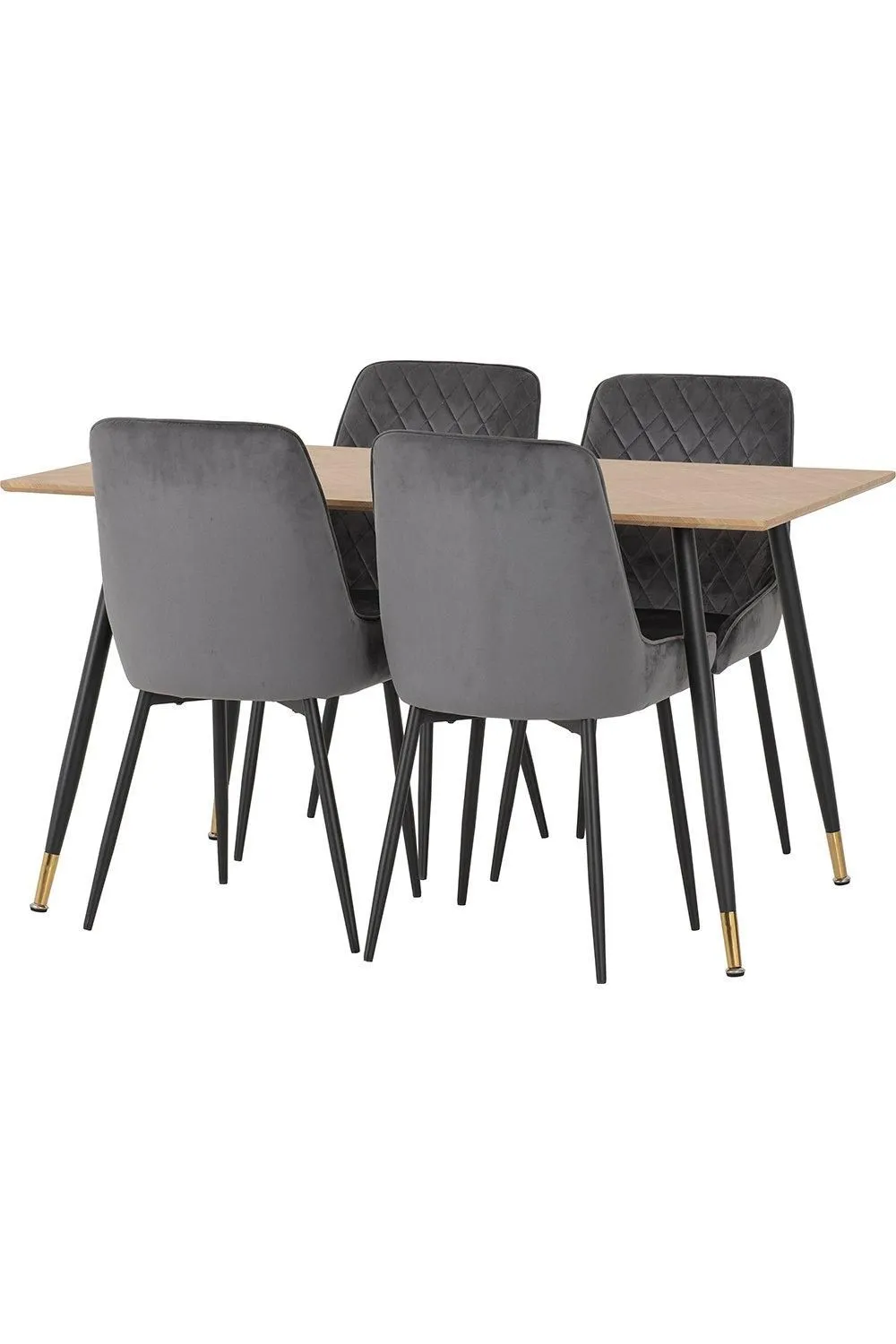 Seconique Hamilton Medium Dining Set with Avery Chairs in Grey 2
