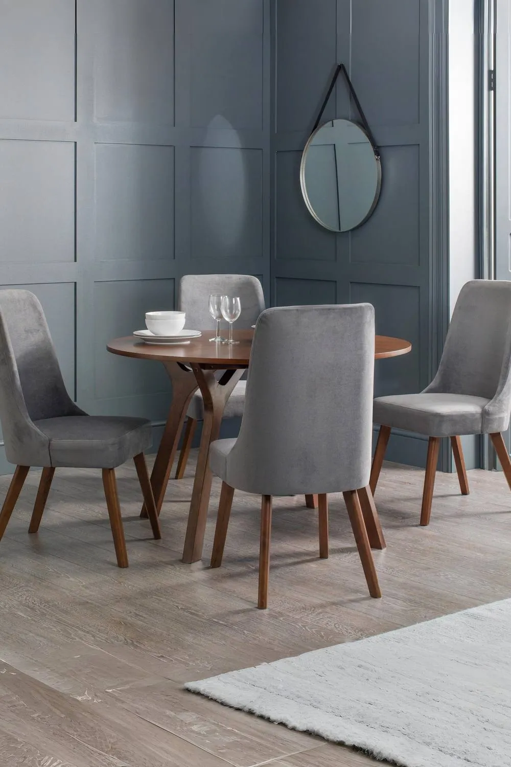 Julian Bowen Huxley High Back Upholstered Dining Chair (Set of 2) in Grey 2