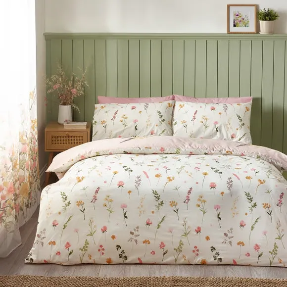 Catherine Lansfield Countryside Floral Reversible Duvet Cover & Pillowcase Set 3