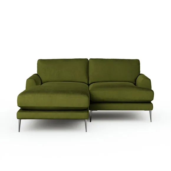 Lawson Matte Plush Velvet Corner Chaise Sofa 6