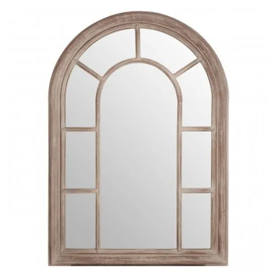 Sharia Window Design Wall Bedroom Mirror In Chinese Oak Frame