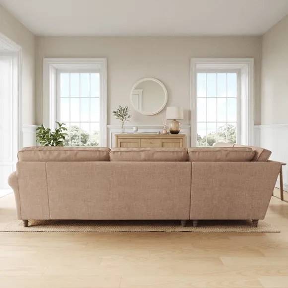 Flori Tonal Plush Chenille Corner Sofa 3