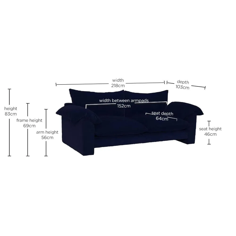 Hoxton Large Sofa, Navy Fabric | Barker & Stonehouse 6