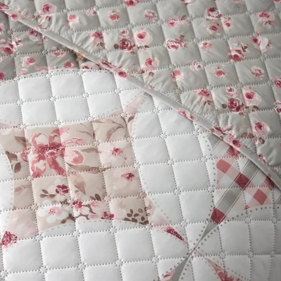 Catherine Lansfield Pinsonic Patchwork Bedspread 2