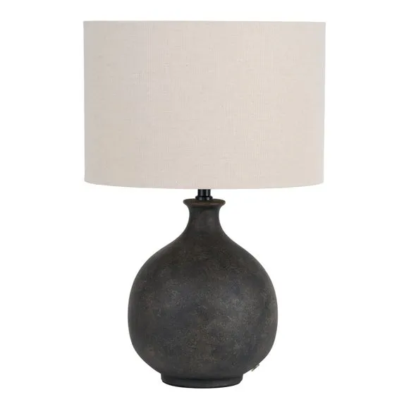 Pacific Lifestyle Kovu Matt Bronzed Round Ceramic Table Lamp 6