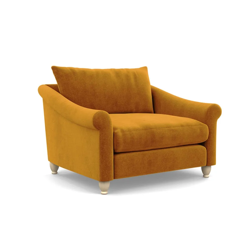 Heal's Devon Loveseat Boucle Steel Walnut Stained Feet 3