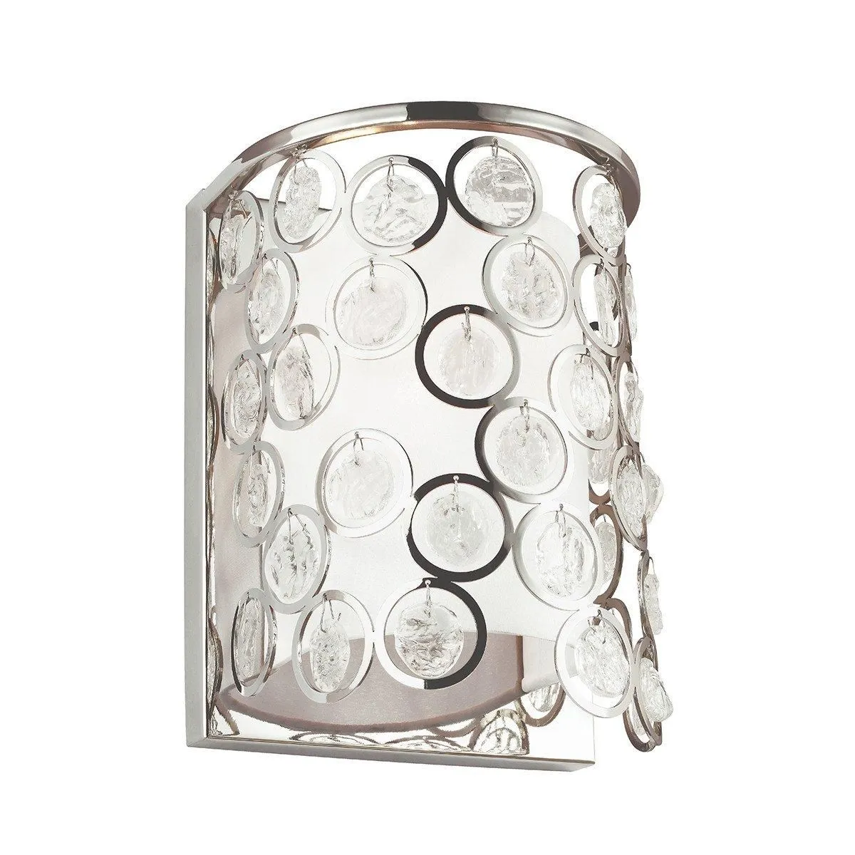 Netlighting Lexi 1 Light Indoor Wall Light Polished Nickel E27 in Grey