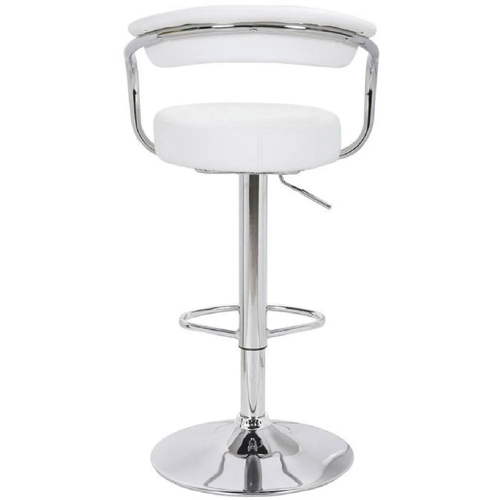 netfurniture Berty Breakfast Bar Stool White Cushioned Padded Seat & Backrest 6