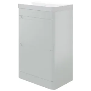 Wickes Malmo Gloss White Freestanding J Pull Compact Vanity Unit & Basin - 500 x 350mm