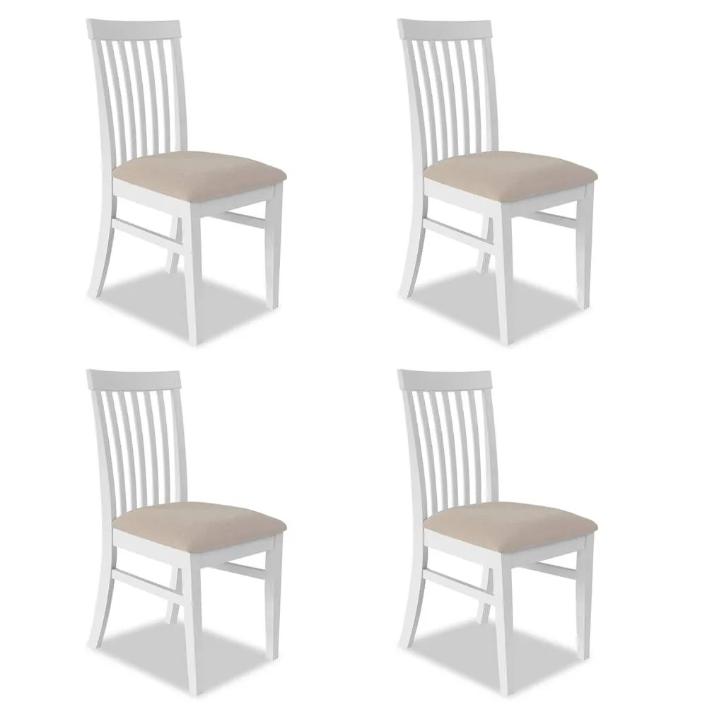 Statement Furniture Florence Highback Upholstered Chairs Set of 4 in White 1