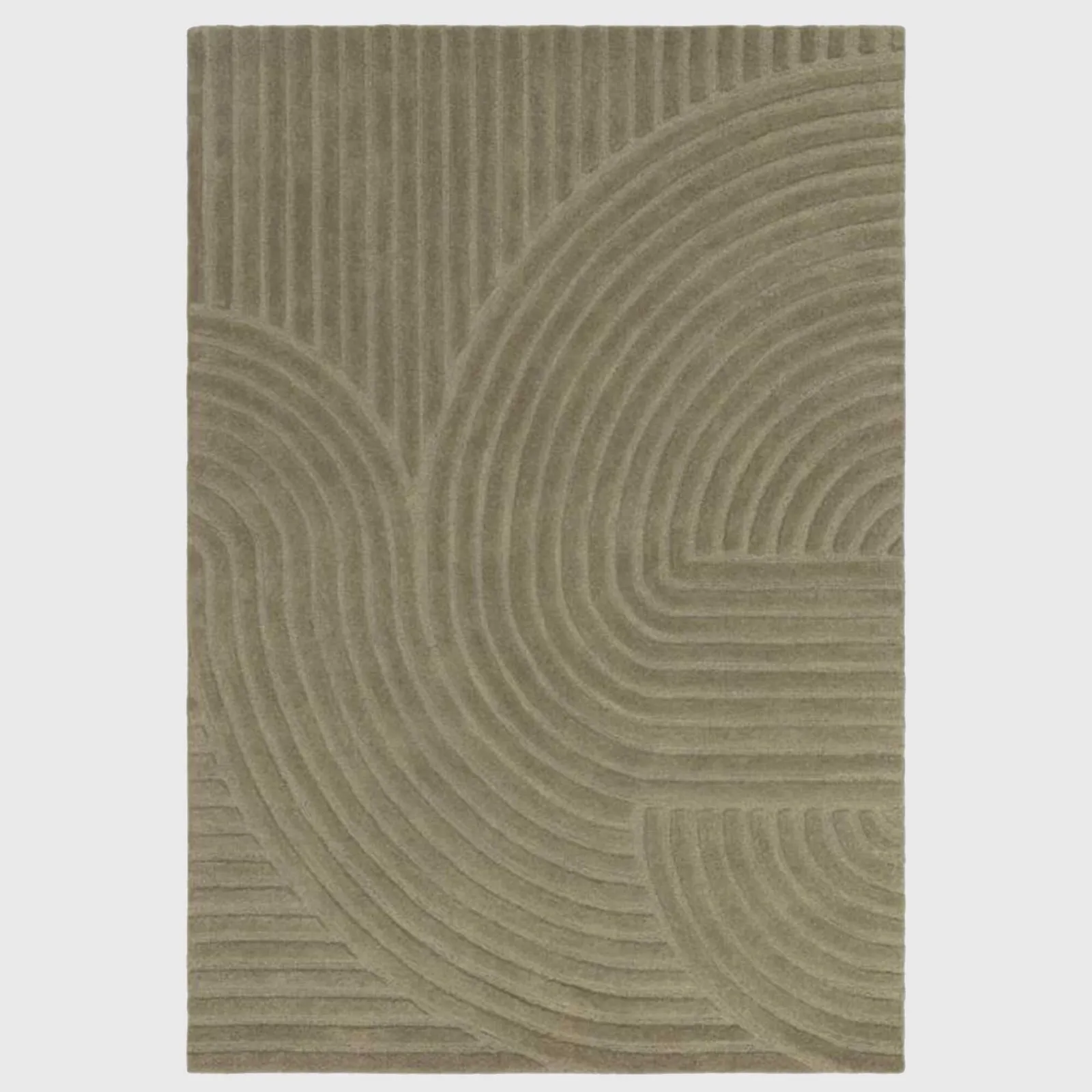 Curvone 120X170Cm Rug Sage, Square, Green Wool | Barker & Stonehouse