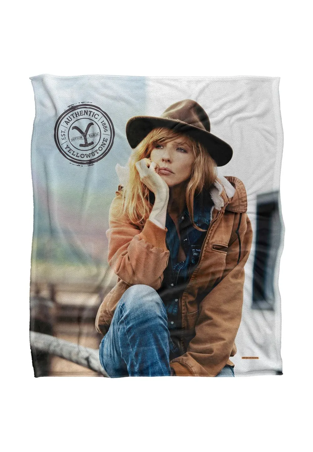 Yellowstone Deep Thought Beth Silky Touch Super Soft Throw Blanket 152 X 127 cm in White