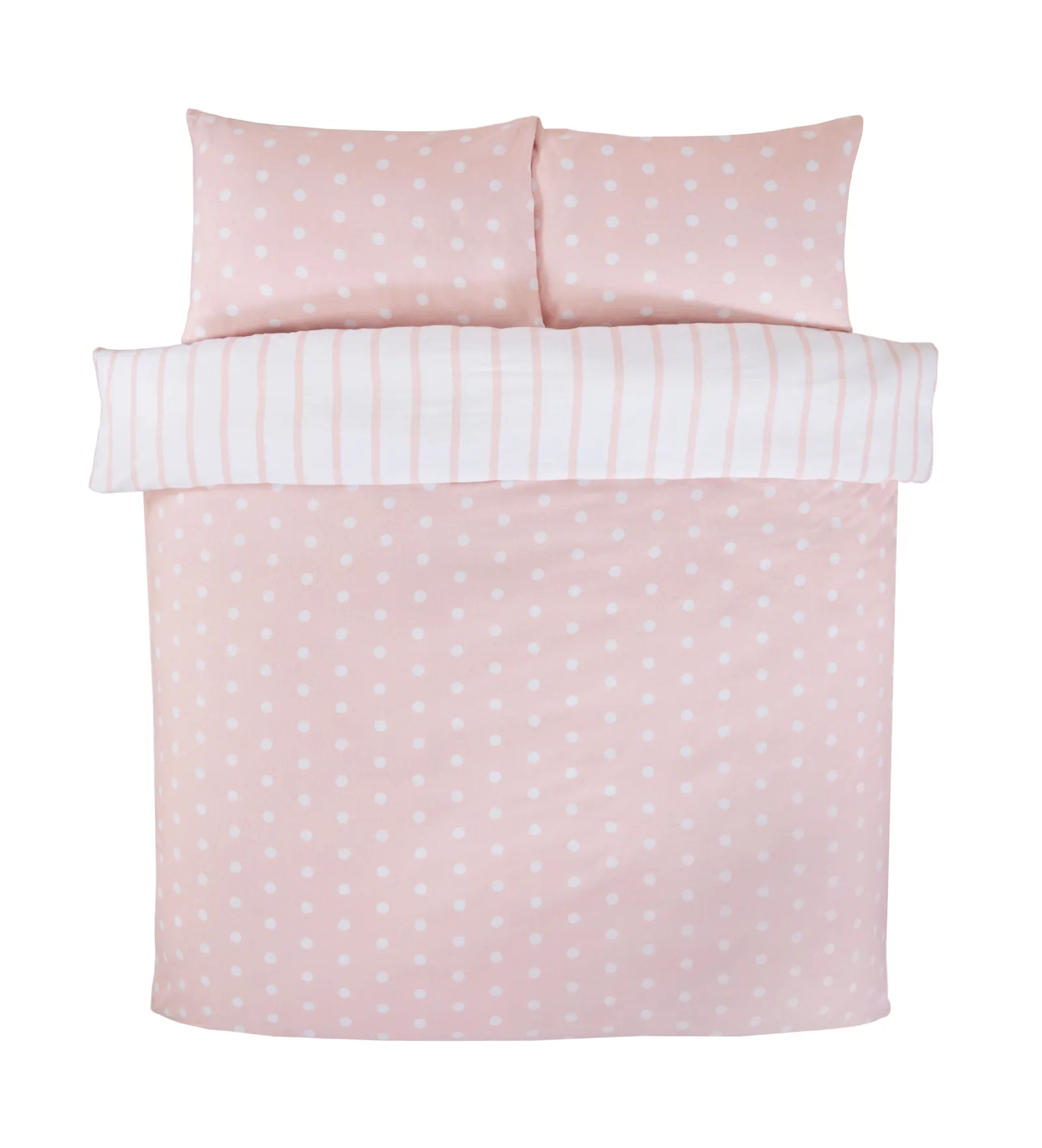 Rapport Home Spots & Stripes Microfibre Duvet Set in Pink 2