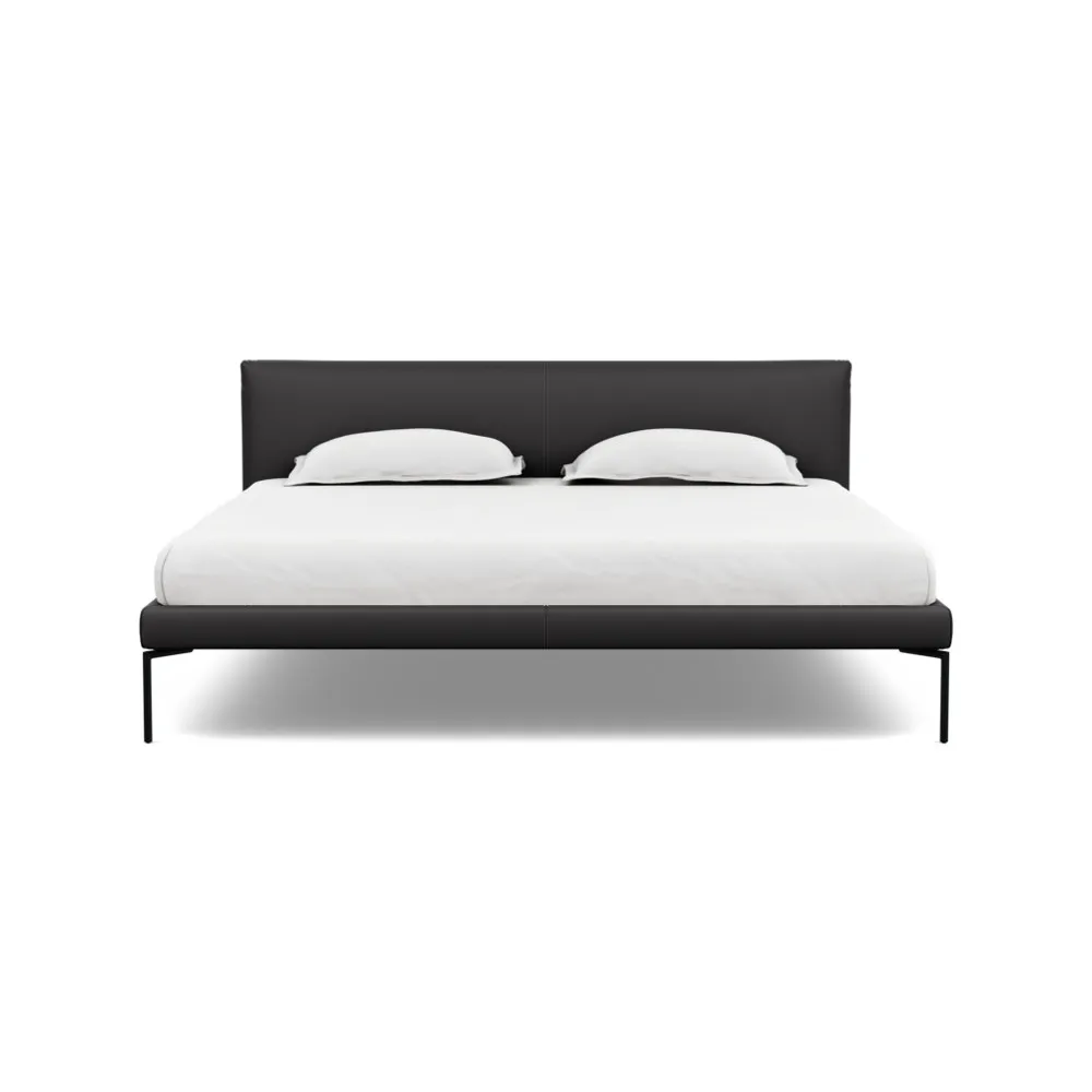 Heal's Matera Bedstead Super King Leather Grain Graphite 063 1