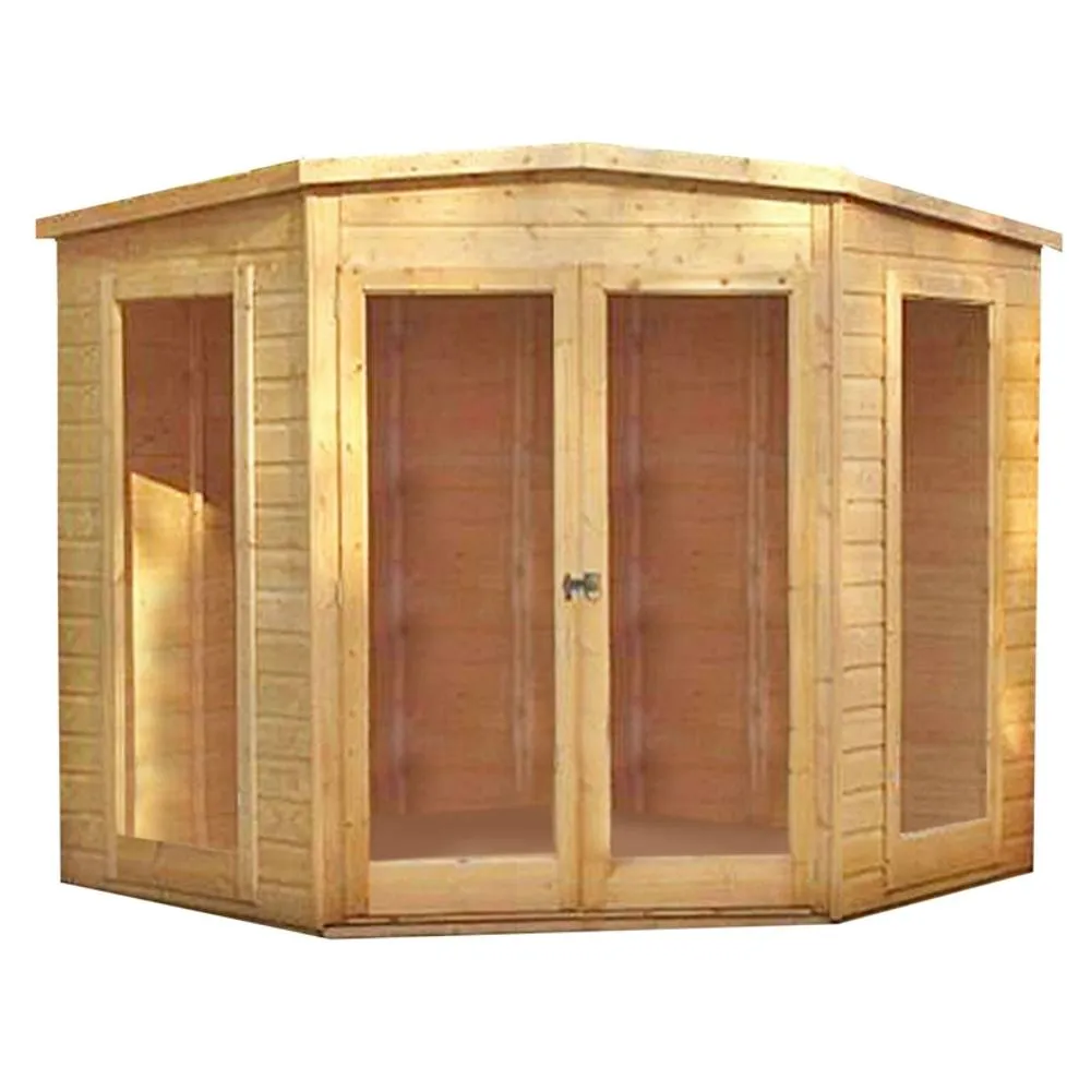 Shires Barclay Shiplap Summerhouse Garden Sun Room Approx 8 x 8 Feet in Brown