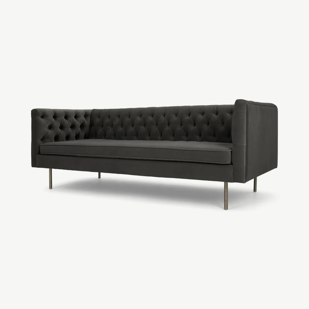 Julianne 3 Seater Sofa, Concrete Cotton Velvet