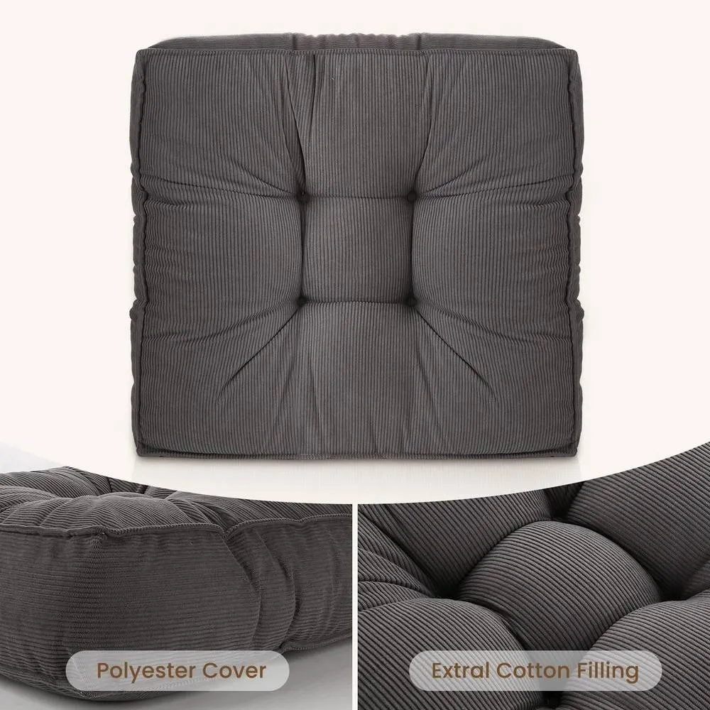 NESTLUNE Grey Thick Cotton Seat Cushion For Garden Dining