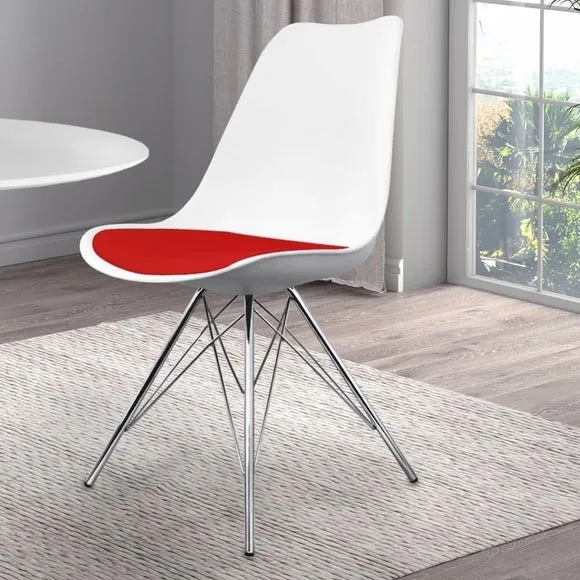 Fusion Living Soho White Plastic Dining Chair 1