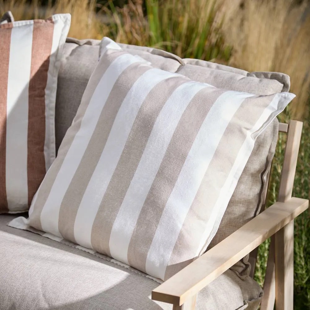 Yard Hayle 100% Cotton Striped Outdoor Cushion in Natural 1
