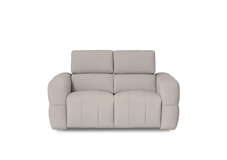 Cube Fabric 2 Seater Power Recliner Sofa with Power Headrests - Lead Grey