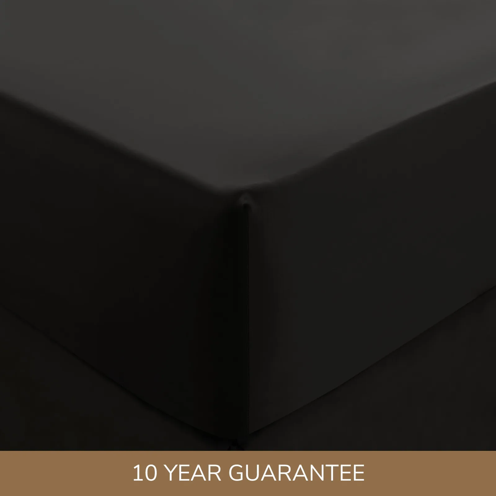 Dorma 300 Thread Count 100% Cotton Sateen Plain Fitted Sheet Black