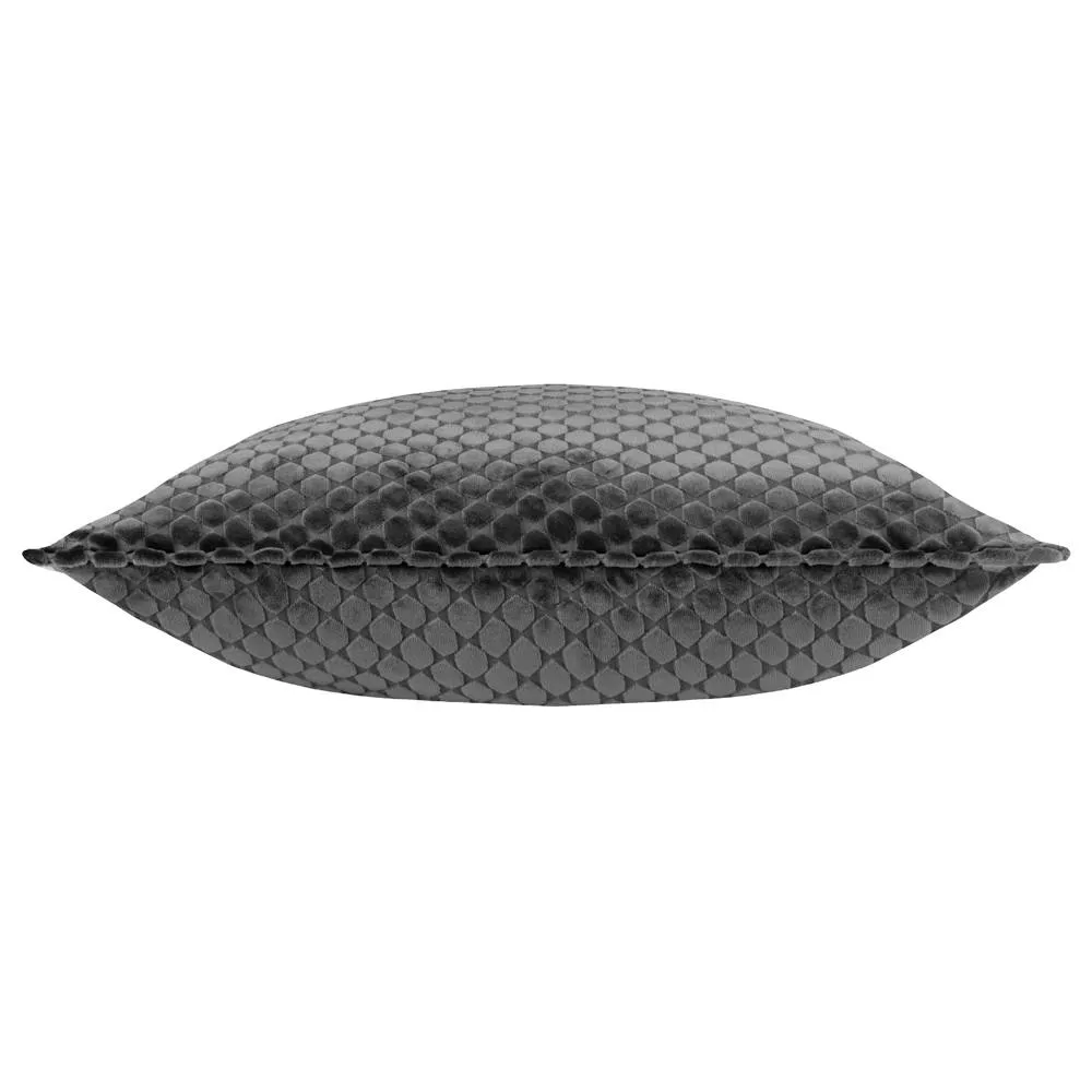 Paoletti Neptune Velvet Cushion in Charcoal 3