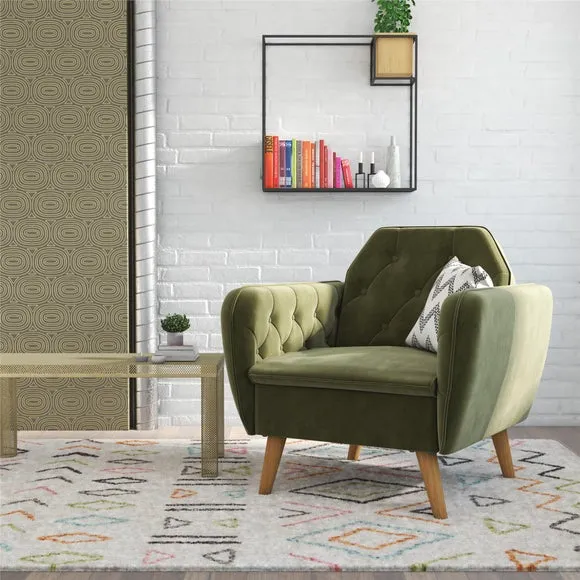 Teresa Velvet Button Detail Occasional Armchair