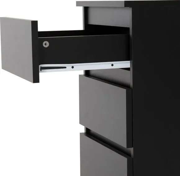Return - Walker 3 Drawer Bedside Table, Black 5