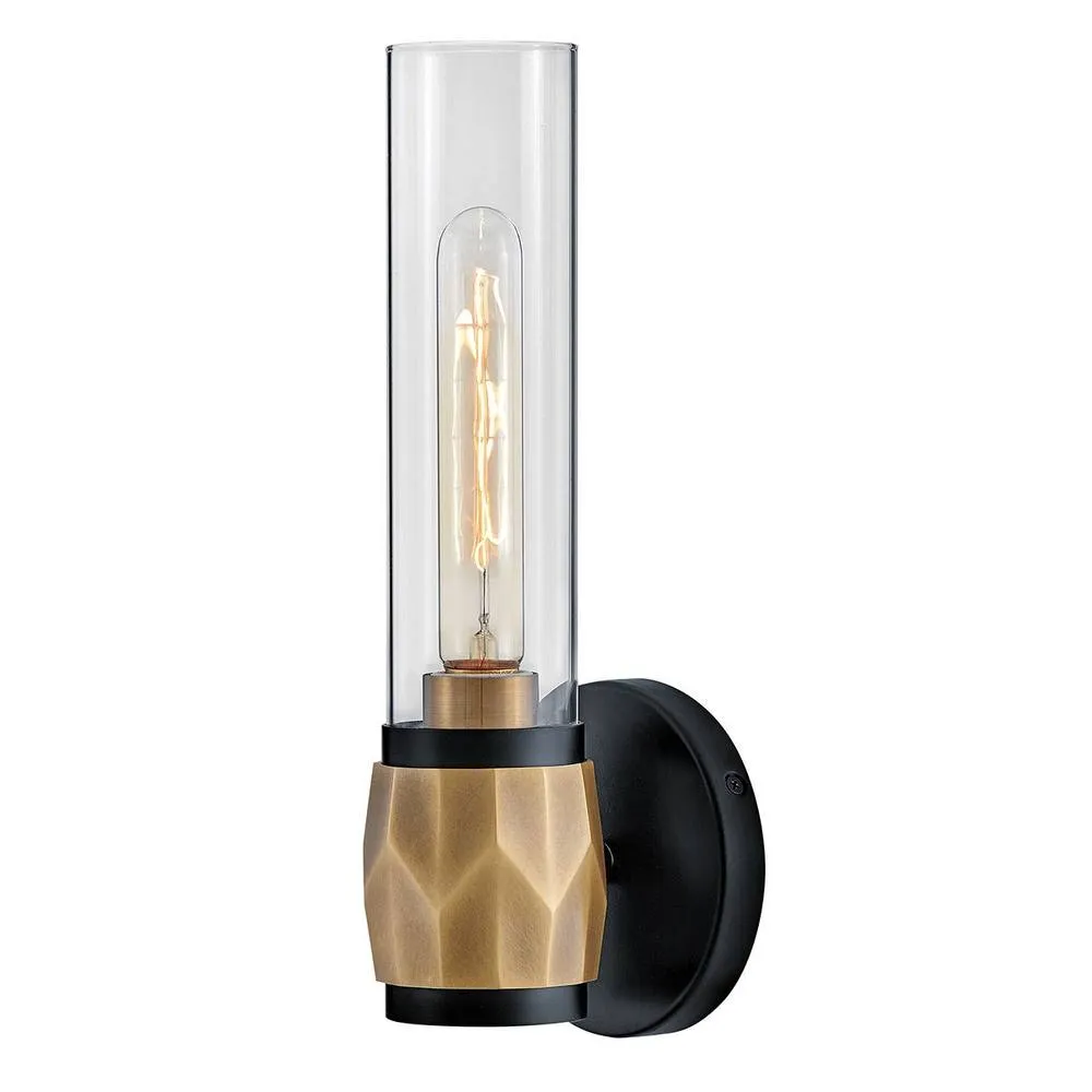Netlighting Hinkley Ellison Bathroom Wall Lamp Black Heritage Brass IP44 1x E27