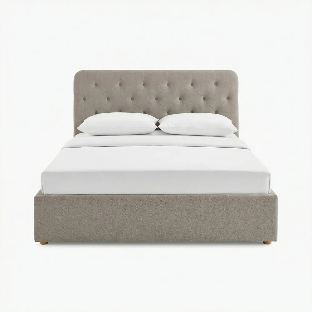 FurnitureboxUK Hayden Beige Fabric Ottoman Bed Frame 4