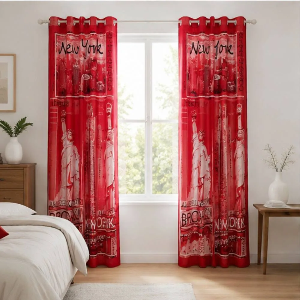 Smart Living Soft Cosy Poly Cotton Inspire Curtains in Red