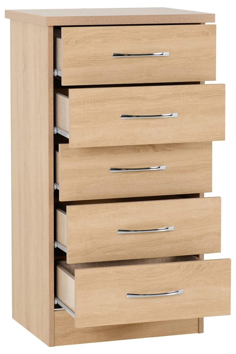 Seconique Nevada 5 Drawer Narrow Chest in Light Oak 3