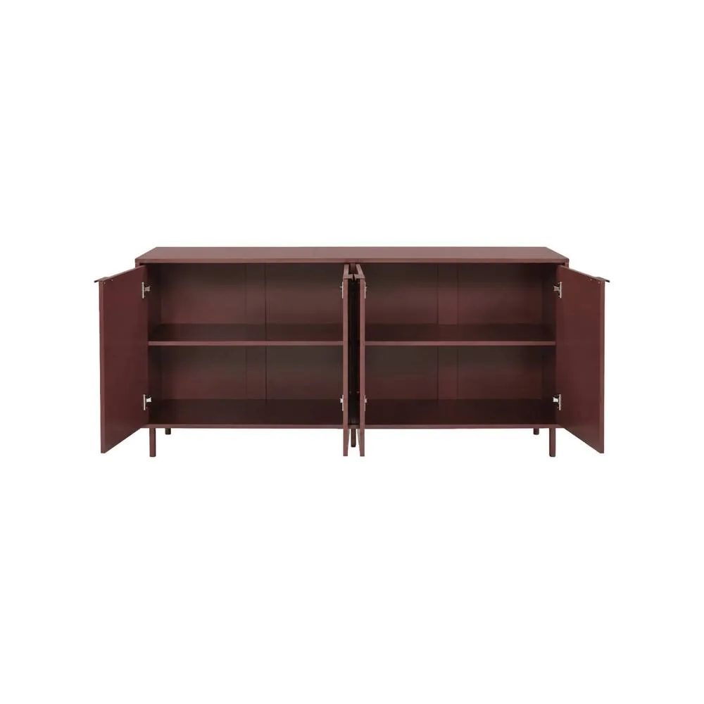 sweeek Sideboard 4 doors 160cm wood decor & metal in Burgundy 4